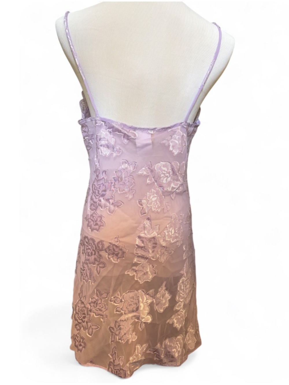 Expressions Lavender Floral Lace Slip - Picture 2 of 4